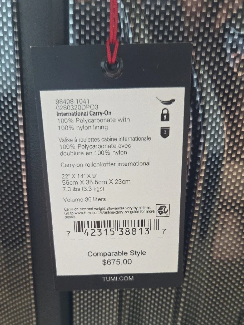 Tumi Hard Shell Carry-On in Charcoal